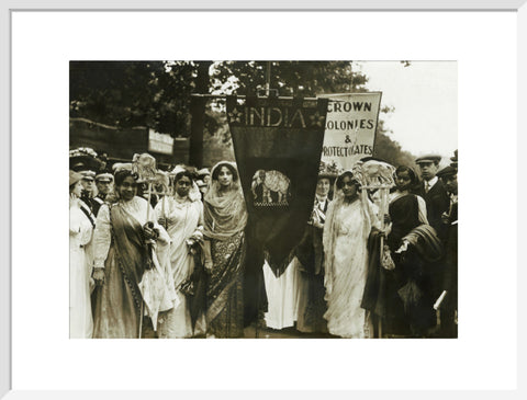 Photograph of Indian suffragettes on the Women's Coronation Procession 17 June 1911