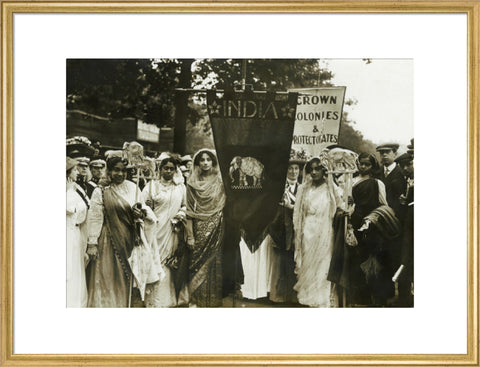 Photograph of Indian suffragettes on the Women's Coronation Procession 17 June 1911