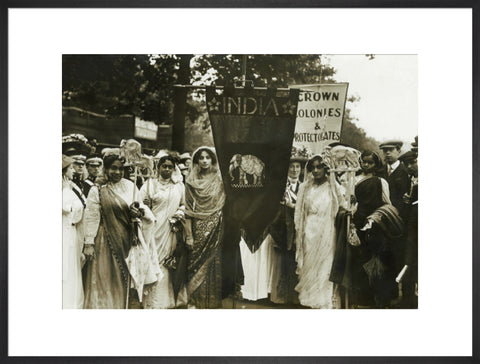 Photograph of Indian suffragettes on the Women's Coronation Procession 17 June 1911