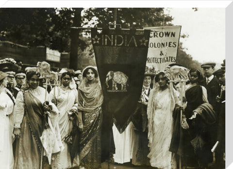 Photograph of Indian suffragettes on the Women's Coronation Procession 17 June 1911