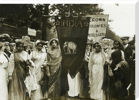 Photograph of Indian suffragettes on the Women's Coronation Procession 17 June 1911