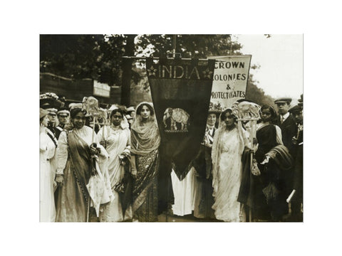 Photograph of Indian suffragettes on the Women's Coronation Procession 17 June 1911