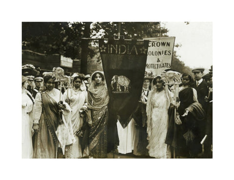 Photograph of Indian suffragettes on the Women's Coronation Procession 17 June 1911