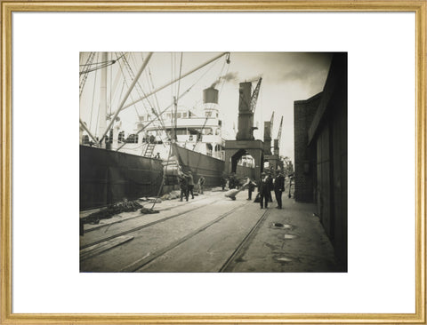 Discharging bagged cotton seed from Madras c. 1925