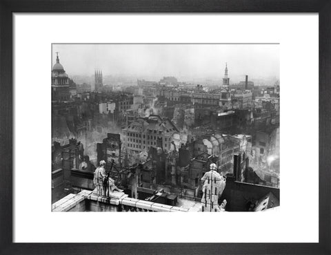 Bomb damage from St. Paul's towards Paternoster Row 1940