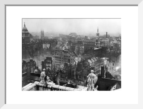 Bomb damage from St. Paul's towards Paternoster Row 1940