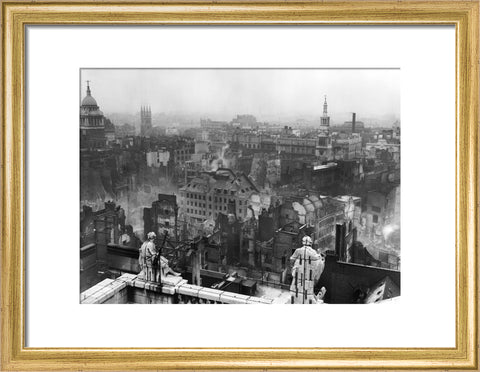 Bomb damage from St. Paul's towards Paternoster Row 1940