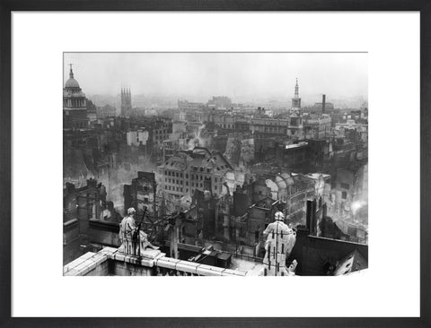 Bomb damage from St. Paul's towards Paternoster Row 1940