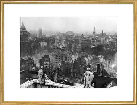 Bomb damage from St. Paul's towards Paternoster Row 1940