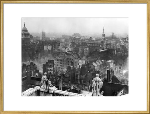 Bomb damage from St. Paul's towards Paternoster Row 1940