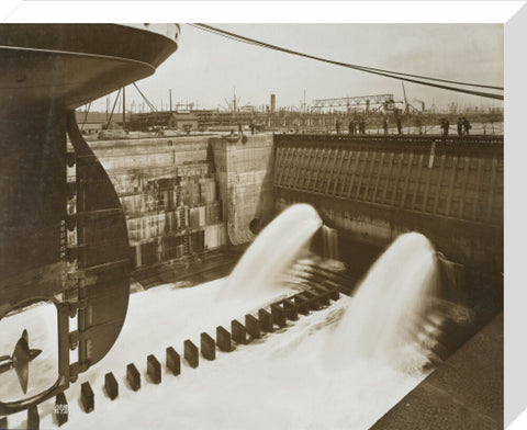 King George V Dock ship about to be flooded 1921