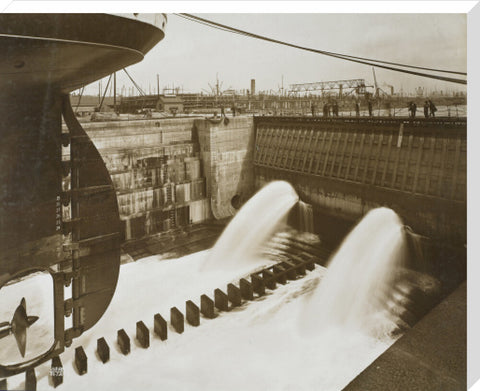 King George V Dock ship about to be flooded 1921