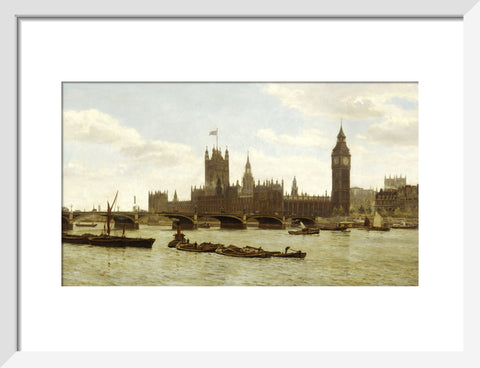 Westminster Bridge and the Houses of Parliament from the River 1890
