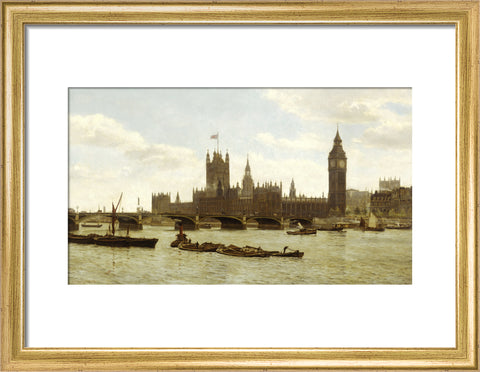 Westminster Bridge and the Houses of Parliament from the River 1890