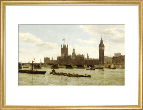 Westminster Bridge and the Houses of Parliament from the River 1890