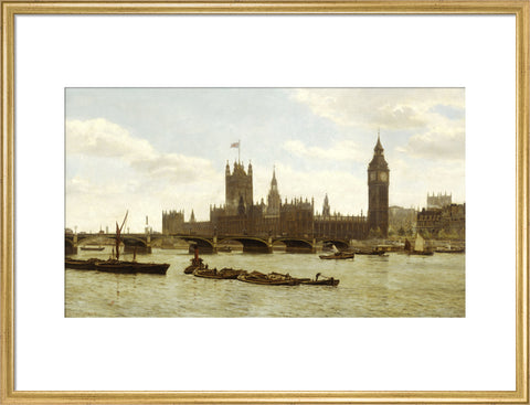 Westminster Bridge and the Houses of Parliament from the River 1890