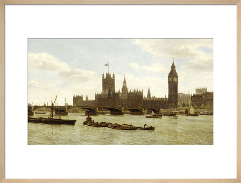 Westminster Bridge and the Houses of Parliament from the River 1890