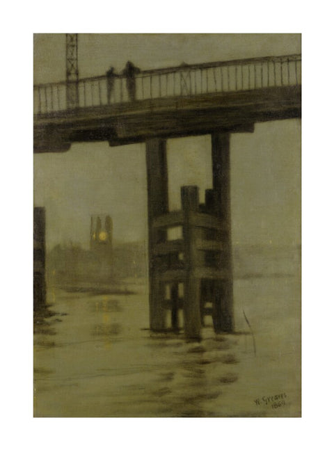 Battersea Bridge - Misty Moonlight 1869