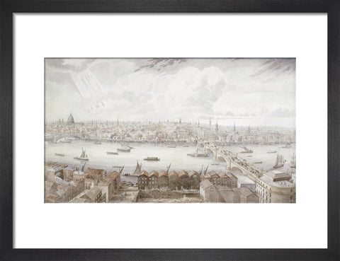 New London Bridge and the City from the tower of Southwark Cathedral 1835