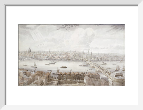 New London Bridge and the City from the tower of Southwark Cathedral 1835