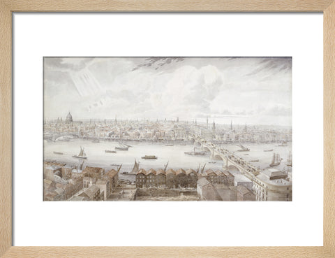 New London Bridge and the City from the tower of Southwark Cathedral 1835
