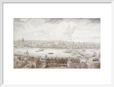 New London Bridge and the City from the tower of Southwark Cathedral 1835