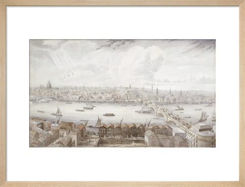 New London Bridge and the City from the tower of Southwark Cathedral 1835