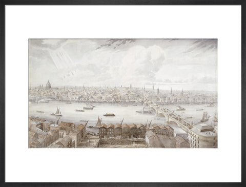 New London Bridge and the City from the tower of Southwark Cathedral 1835