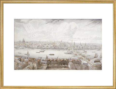 New London Bridge and the City from the tower of Southwark Cathedral 1835