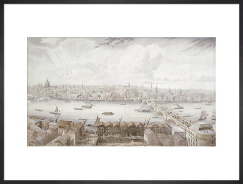 New London Bridge and the City from the tower of Southwark Cathedral 1835