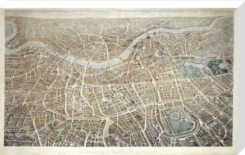 A Balloon View of London as seen from Hampstead 1851