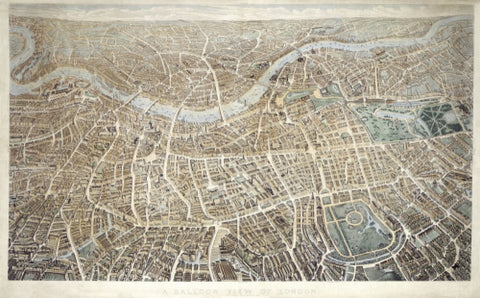 A Balloon View of London as seen from Hampstead 1851