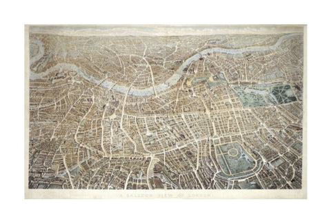 A Balloon View of London as seen from Hampstead 1851