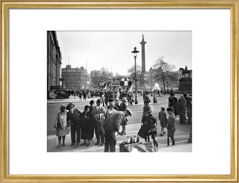 View of Nelson's Column and East side of Trafalgar Square 20th century