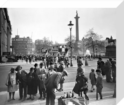 View of Nelson's Column and East side of Trafalgar Square 20th century