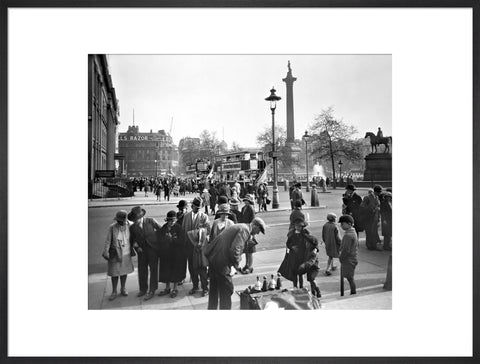 View of Nelson's Column and East side of Trafalgar Square 20th century