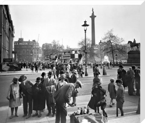 View of Nelson's Column and East side of Trafalgar Square 20th century