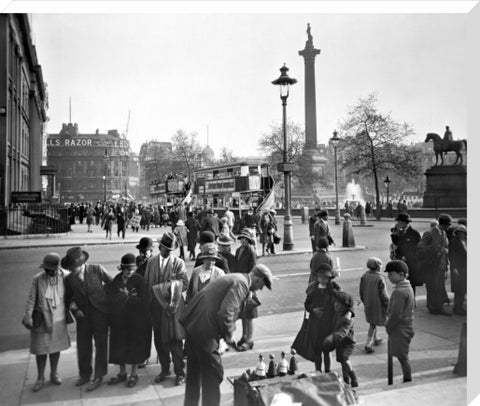 View of Nelson's Column and East side of Trafalgar Square 20th century