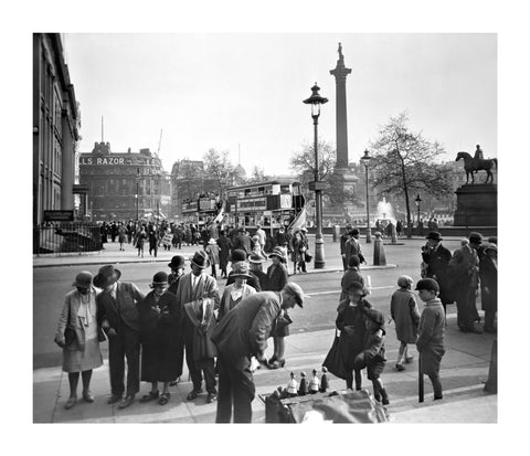 View of Nelson's Column and East side of Trafalgar Square 20th century