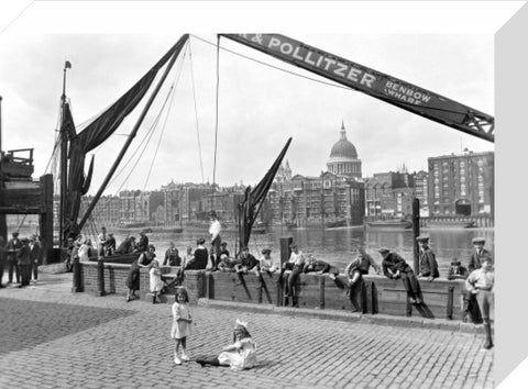 City waterfront from Benbow Wharf Bankside 20th century