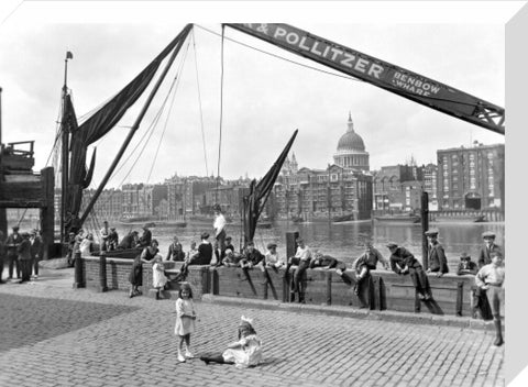 City waterfront from Benbow Wharf Bankside 20th century