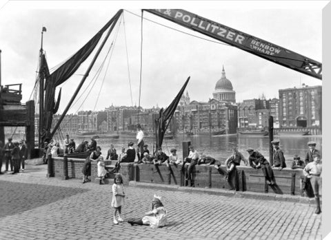 City waterfront from Benbow Wharf Bankside 20th century