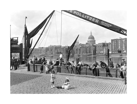 City waterfront from Benbow Wharf Bankside 20th century