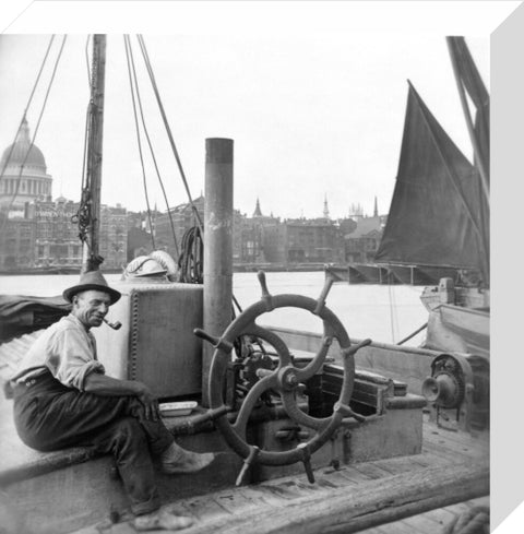 Sailing barge at Greenmoor Wharf rubbish depot Bankside 20th century