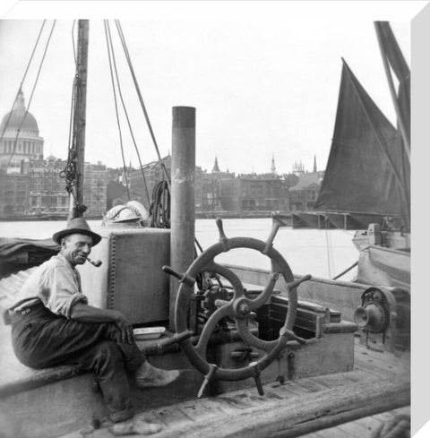 Sailing barge at Greenmoor Wharf rubbish depot Bankside 20th century