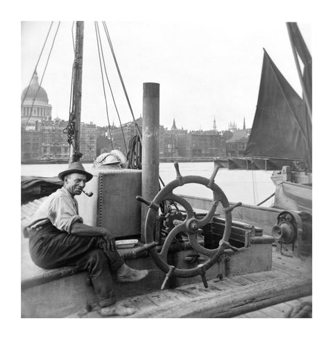 Sailing barge at Greenmoor Wharf rubbish depot Bankside 20th century