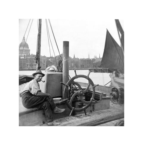 Sailing barge at Greenmoor Wharf rubbish depot Bankside 20th century