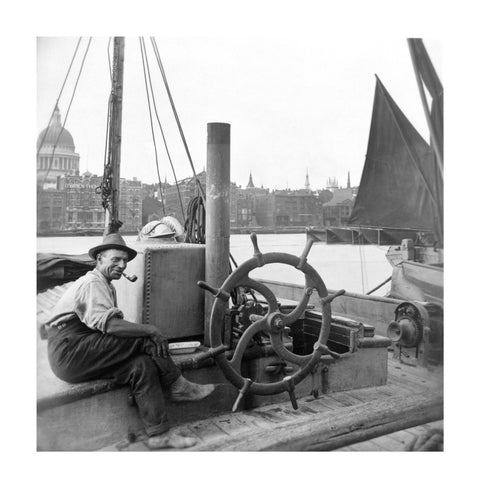 Sailing barge at Greenmoor Wharf rubbish depot Bankside 20th century