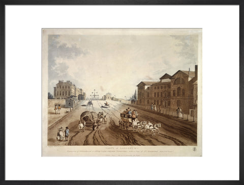 Entrance of Piccadilly or Hyde Park Corner Turnpike with a view of St George's Hospital 1797