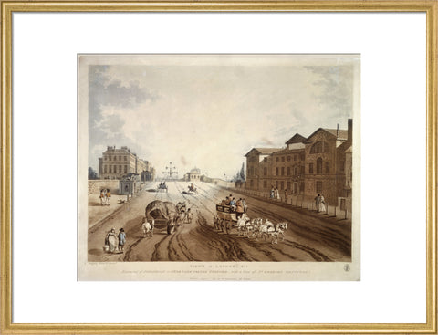 Entrance of Piccadilly or Hyde Park Corner Turnpike with a view of St George's Hospital 1797